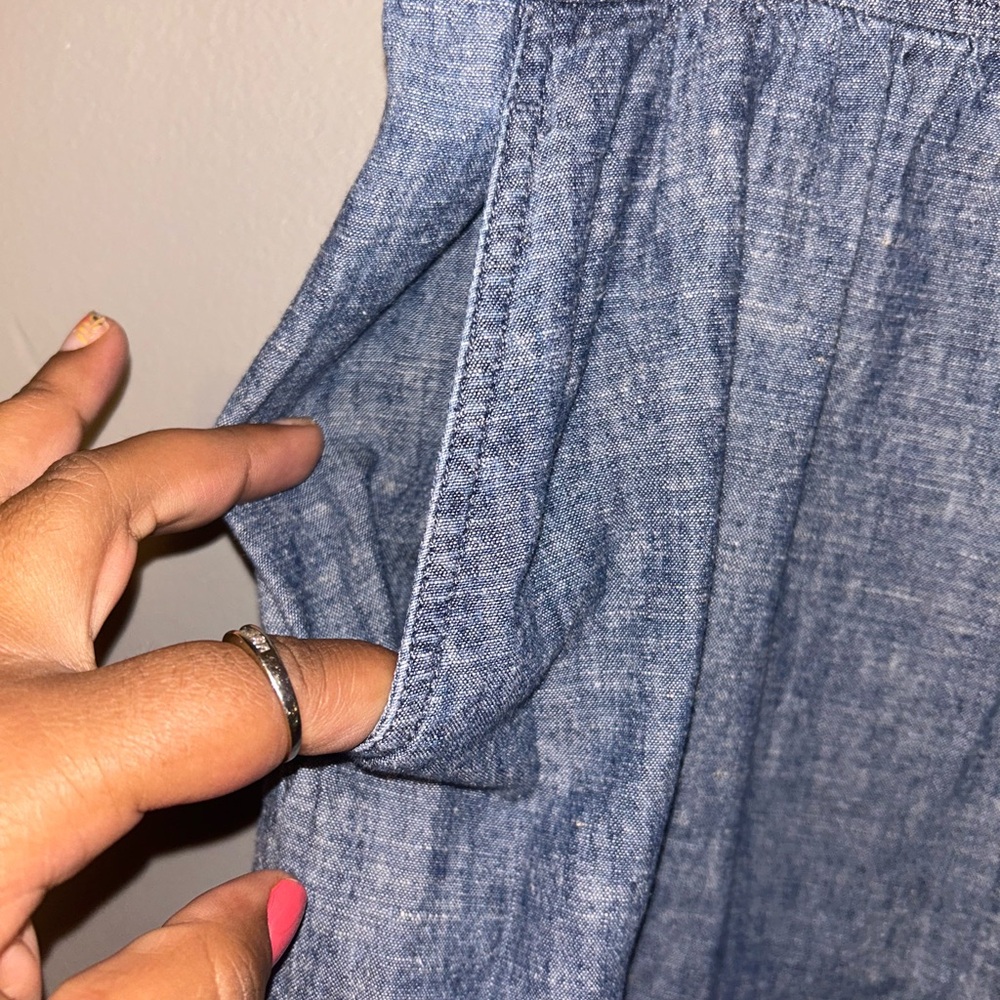 Eileen Fisher A-Line Blue Hemp Organic Cotton Skirt - Picture 3 of 9